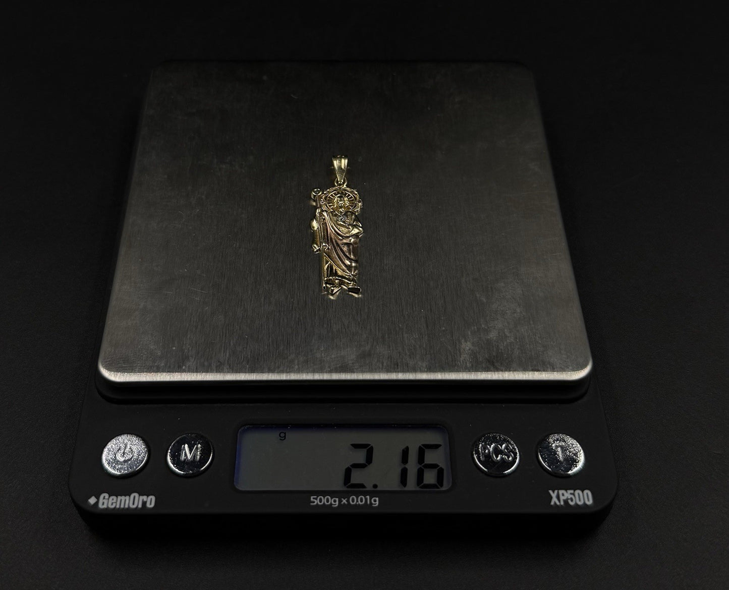 .46” X 1.55” 14K Semi Solid Two-tone Saint Jude | 2.16g | 2.5mm x 4.5mm Bail