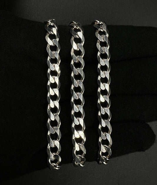 24” 925 Solid Sterling Silver Diamond Cut Cuban Chain | 52.65g | 7.6MM | Italy |
