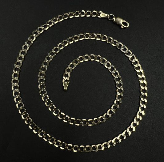 18” 10K Hollow Yellow Gold Diamond Cut Cuban Chain | 6.76g | 4.5MM | Lobster |