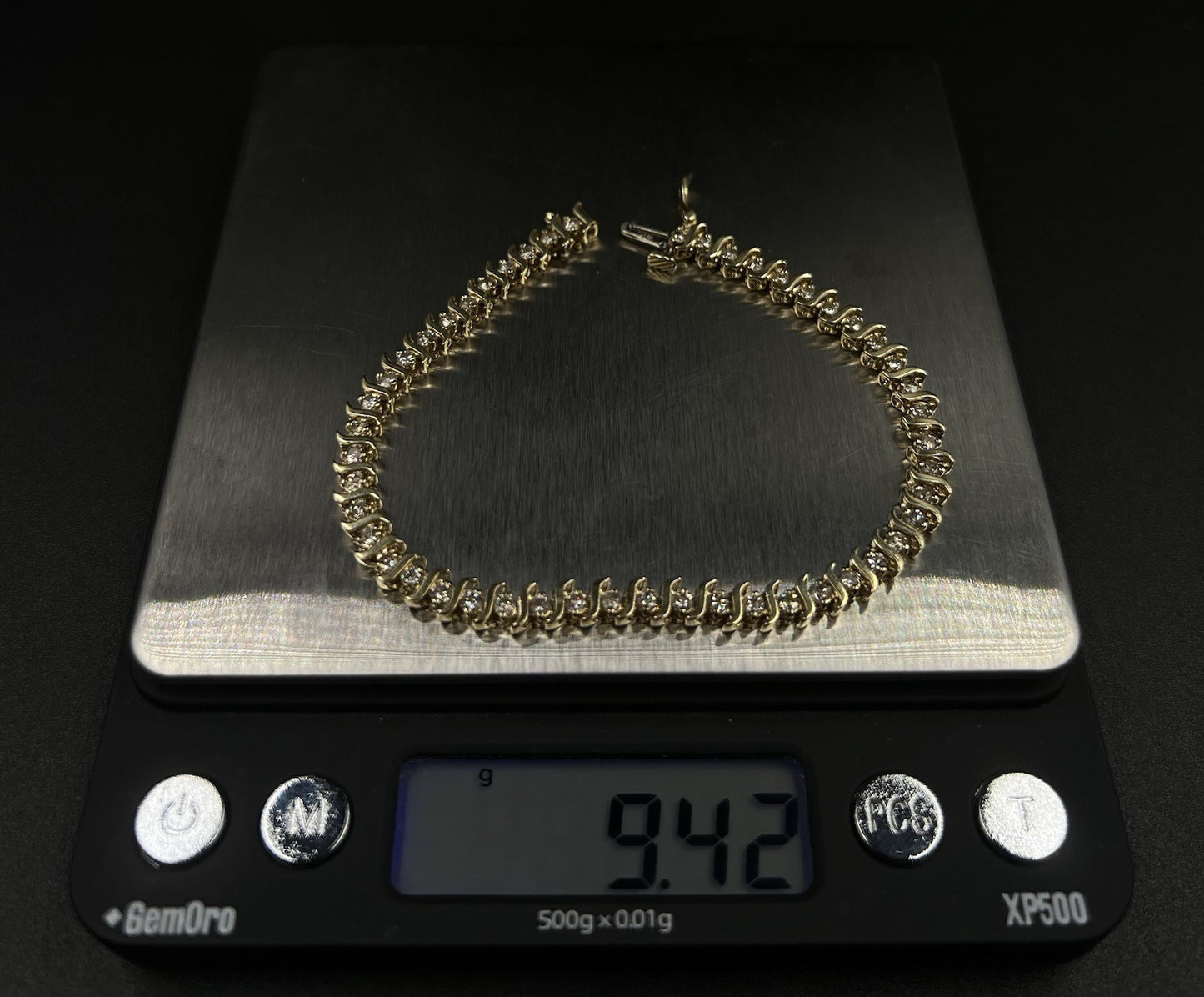 7.25” 14K Yellow Gold Natural Diamond Tennis Bracelet | 9.42g | ~1.5ct | 4.5MM |