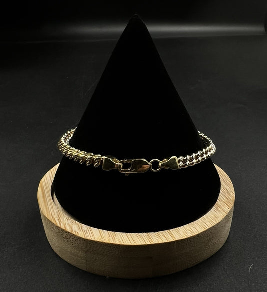 8.25” 10K Semi-Solid Yellow Gold Diamond Cut Franco Box Bracelet 11.83g | 4.7MM