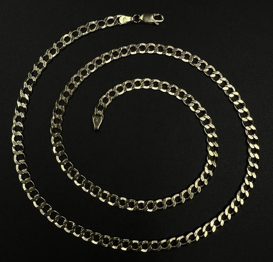 22” 10K Hollow Yellow Gold Diamond Cut Cuban Chain | 10.3g | 5.2MM | Lobster |