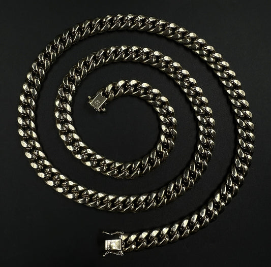 28” 10K Hollow Yellow Gold Miami Cuban Chain | 61.4g | 9.6MM | Box Closure |