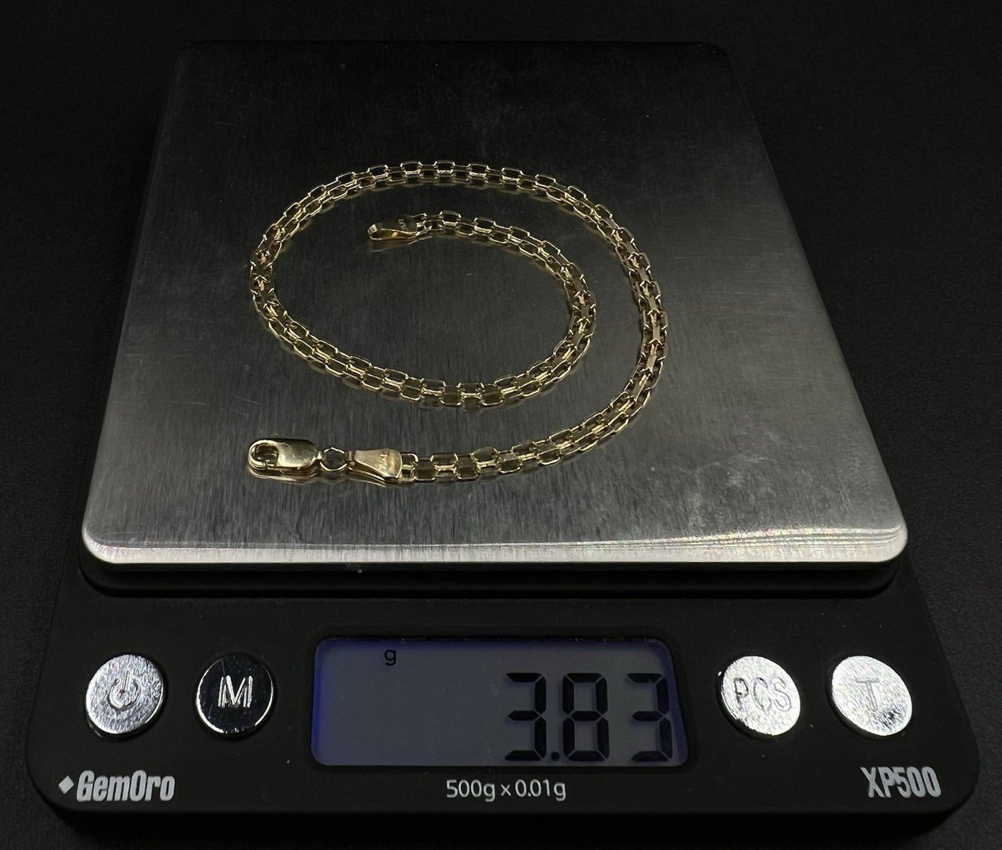 10.25” 14K Semi-Solid Yellow Gold Diamond Cut Bismark Anklet 3.83g | 3.5mm |