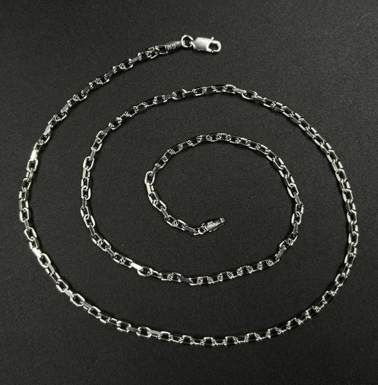 22” 925 Semi-Solid Sterling Silver Cable Chain 12.4g | 2.9MM | GM Italy Lobster