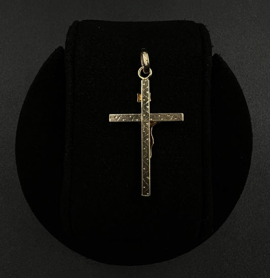 .81” x 1.42” 14K Hollow Yellow Gold Crucifix Pendant | 2.25g | 5MM Bail | Italy