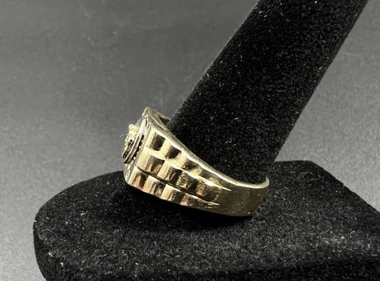 14K Yellow Gold Natural Diamond Pave Style Size 10 Crown Ring .6ct | 8.2g | 5MM