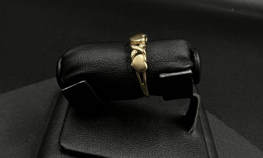 14K Semi-Solid Yellow Gold Heart Ring | Size 6 | 1.78g |