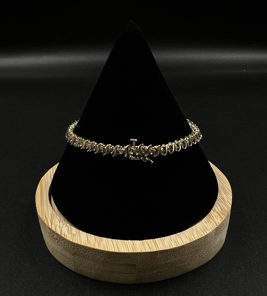 7” 10K Semi-Solid Yellow Gold Natural Diamond Tennis Bracelet 7.2g | 4.5MM | Box