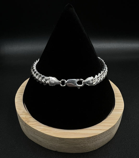 7.25” 925 Solid Sterling Silver Diamond Cut Miami Cuban Bracelet 17.31g | 6.4MM