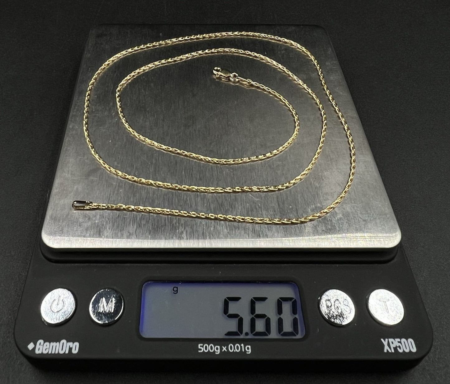 24” 14K Solid Yellow Gold Wheat Chain | 5.6g | 1.3mm | Lobster Clasp |
