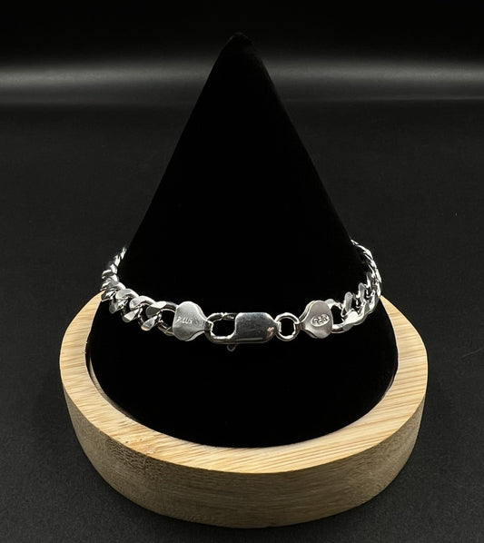 8” 925 Solid Sterling Silver Diamond Cut Cuban Bracelet 18.25g | 7.5MM | Lobster