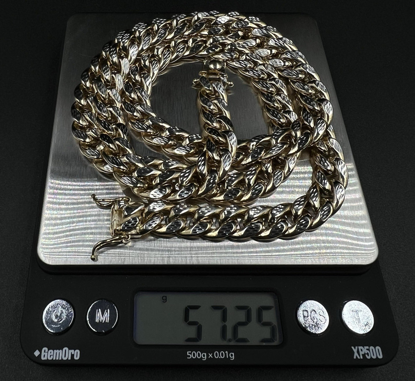 28” 10K Hollow Yellow Gold Diamond Cut Miami Cuban Chain | 57.23g | 10.2MM | Box