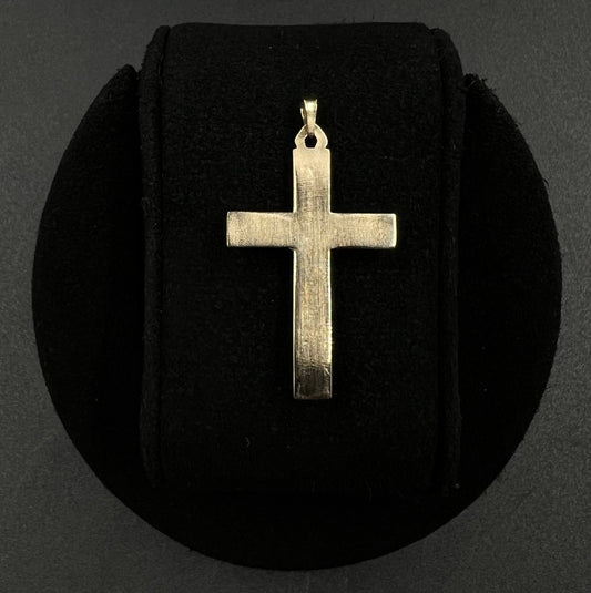 .85” x 1.4” 14K Hollow Two-Tone Gold Crucifix Pendant | 1.66g | 2.5MM Bail |