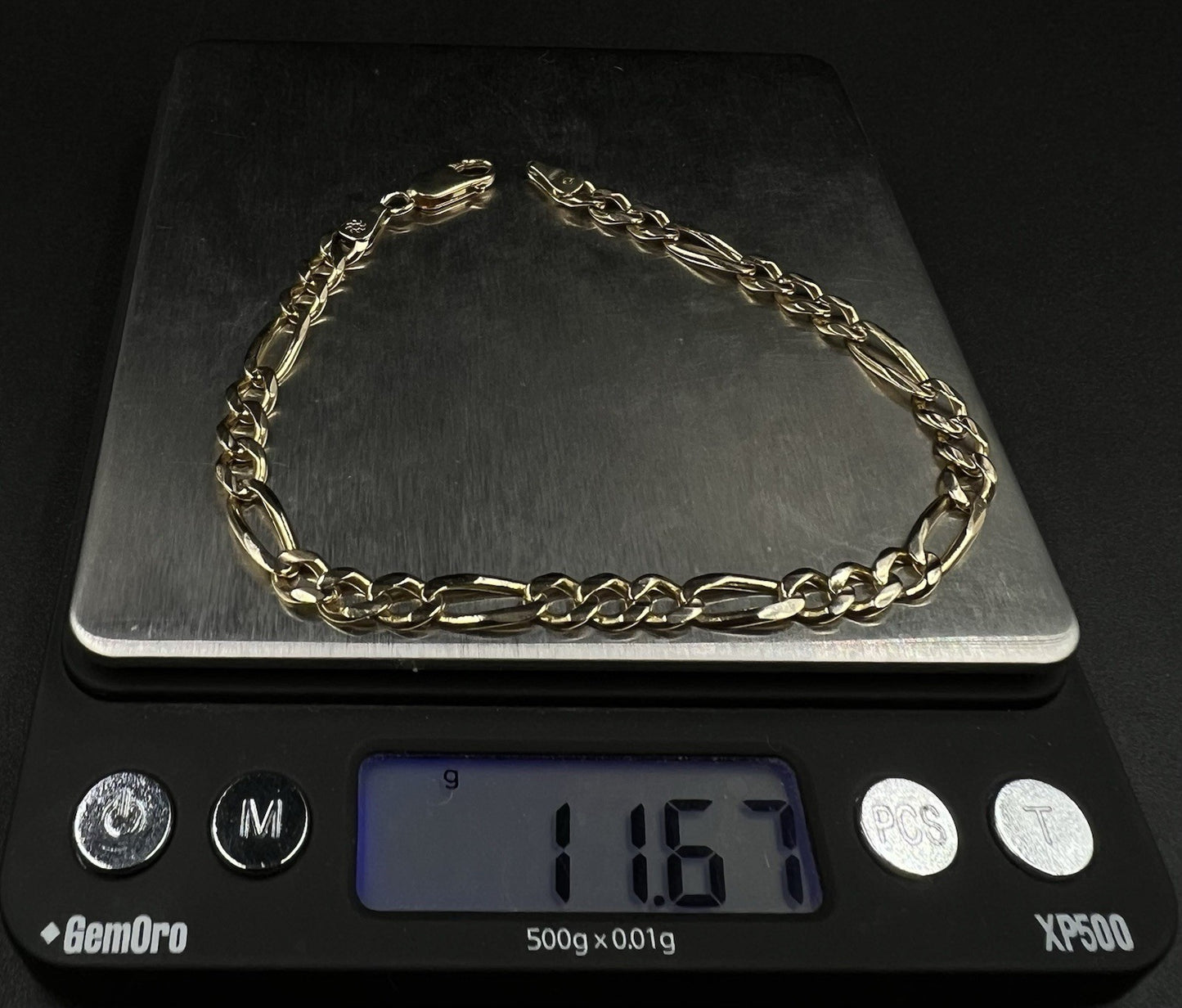 8.5” 14K Solid Yellow Gold Figaro Bracelet | 11.67g | 5.6mm | Italy | Lobster |
