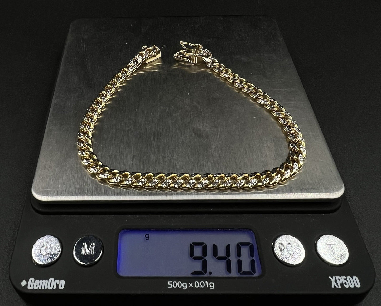 8” 10K Hollow Yellow Gold Diamond Cut Miami Cuban Bracelet | 9.4g | 5.4MM | Box