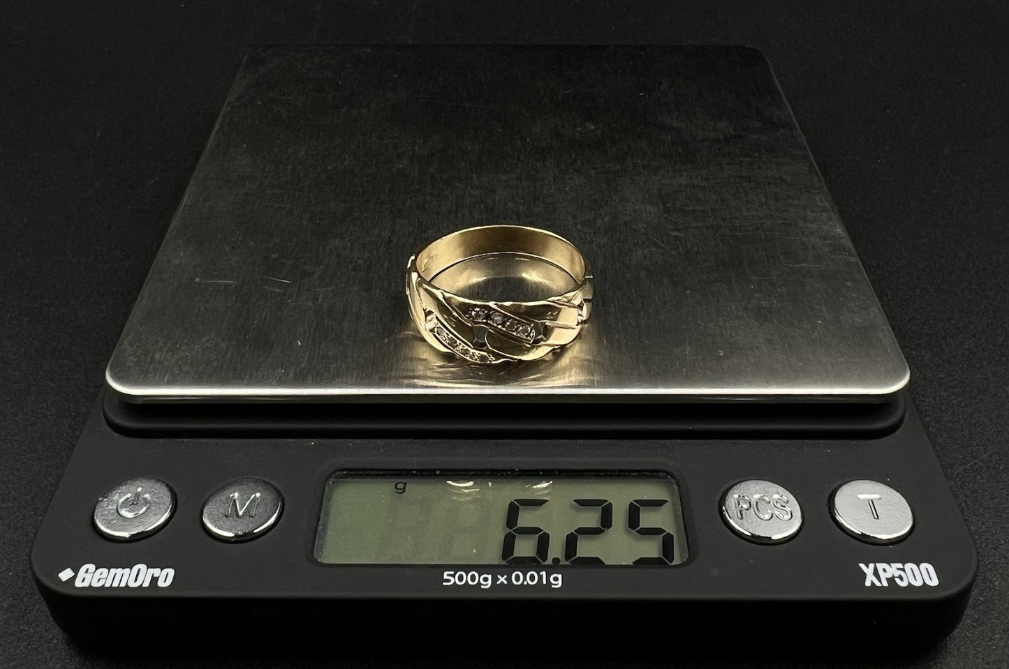 14K Solid Yellow Gold Natural Diamond Cuban Link Ring Size 12 | 6.24g I Clarity