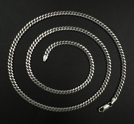 24” 925 Solid Sterling Silver Diamond Cut Miami Cuban Chain 25.12g | 4.1MM Italy