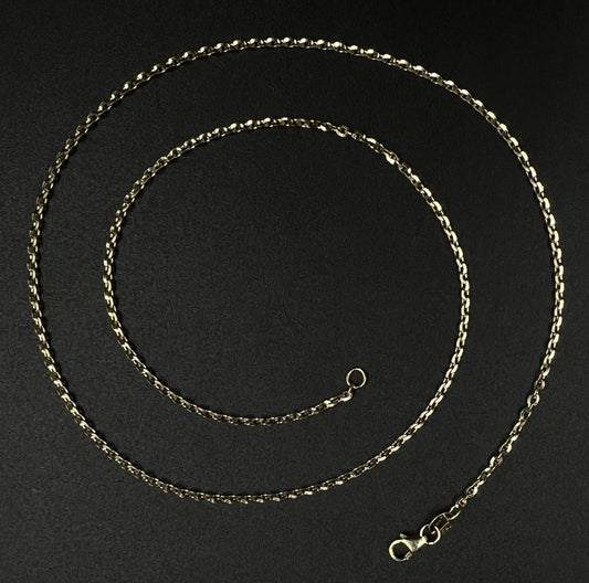 18” 14K Semi-Solid Yellow Gold Cable Chain 3.9g | 1.6MM | Italy | Lobster Clasp