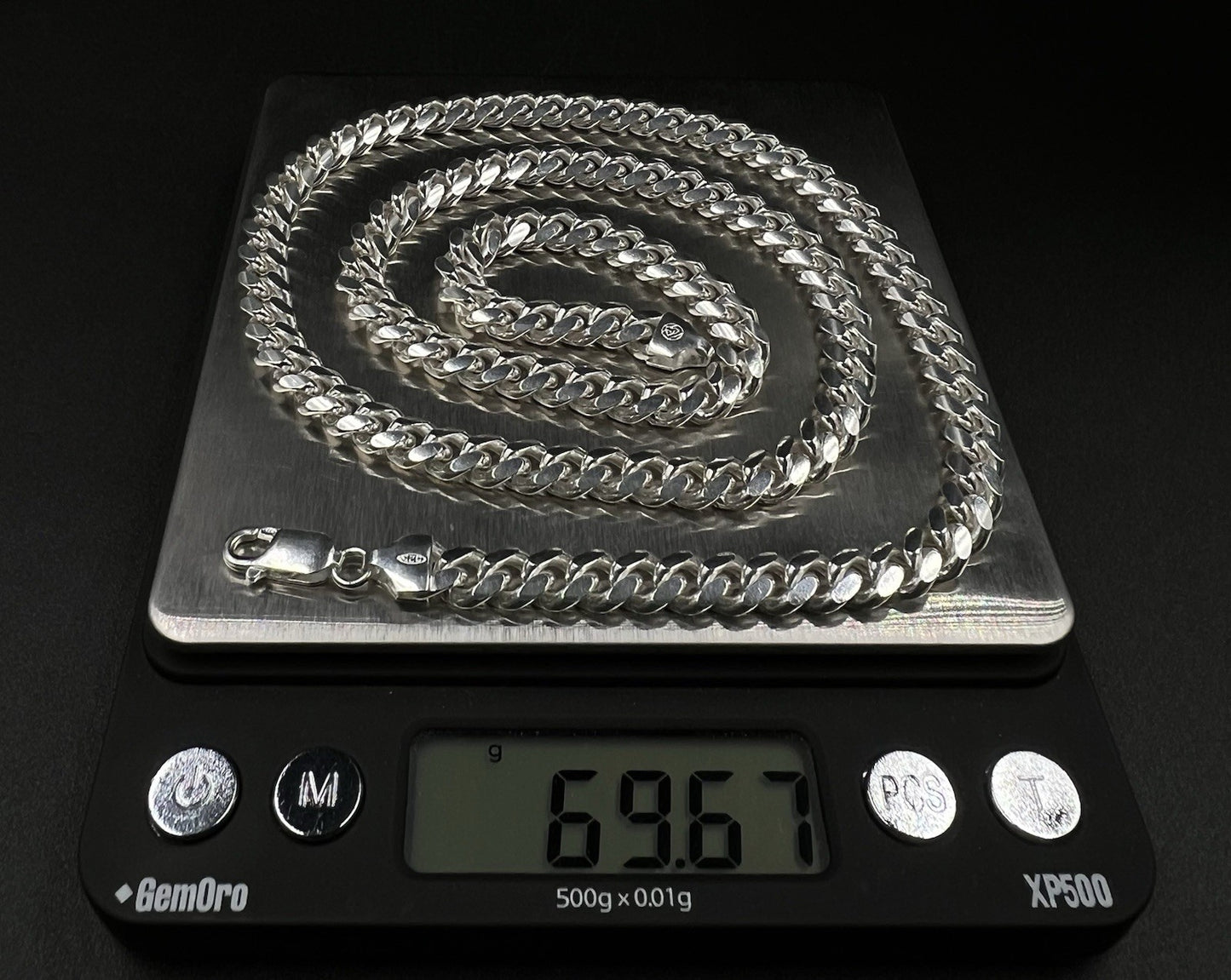 24” 925 Solid Sterling Silver Diamond Cut Miami Cuban Chain 69.65g | 6.8MM Italy