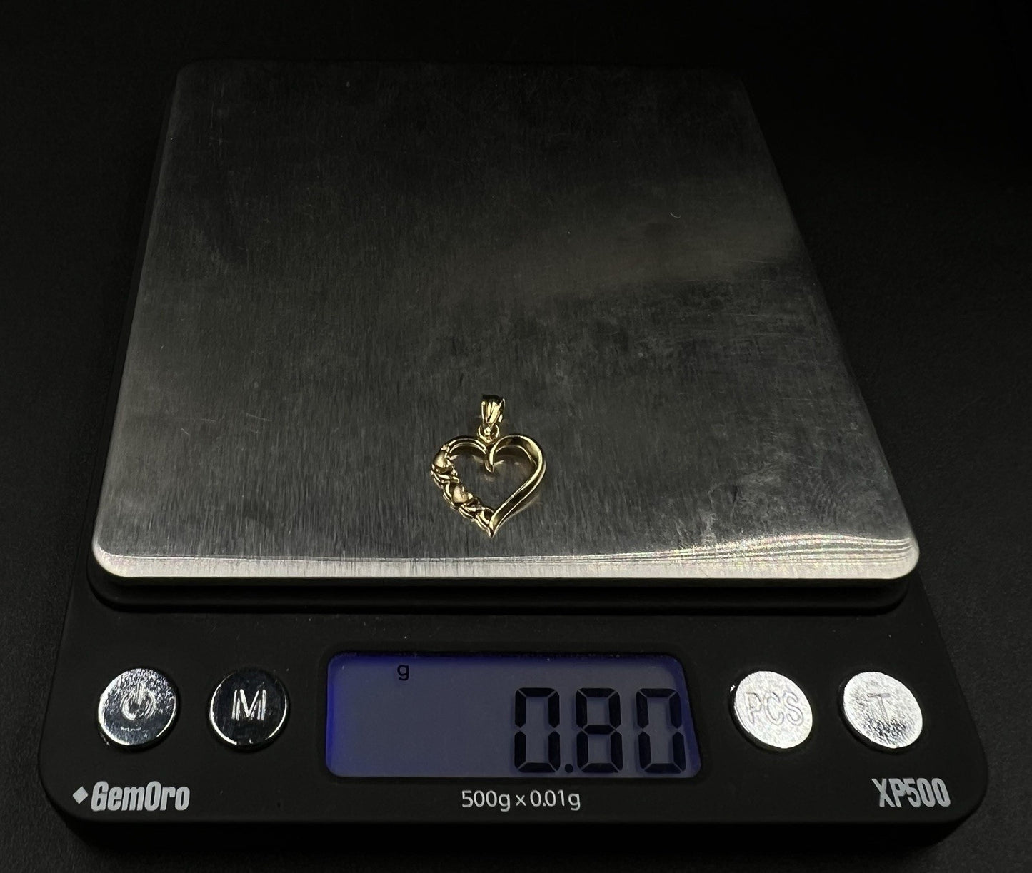 .55” x .74” 14K Solid Yellow Gold Heart Pendant | .79g | 2.8MM Bail |