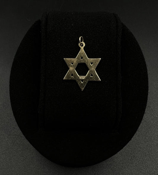 .86” 14K Solid Yellow Gold Star Of David Pendant | 1.73g | 2MM Bail |