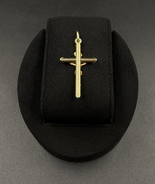 .83” x 1.6” 14k Hollow Yellow Gold Crucifix Pendant | 1.86g | 3.2mm x 6mm Bail