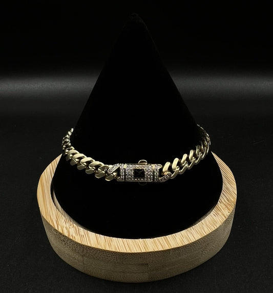 8” 14K Semi-Solid Yellow Gold Monaco Cuban Bracelet 10.17g | 6.7mm CZ Box Clasp