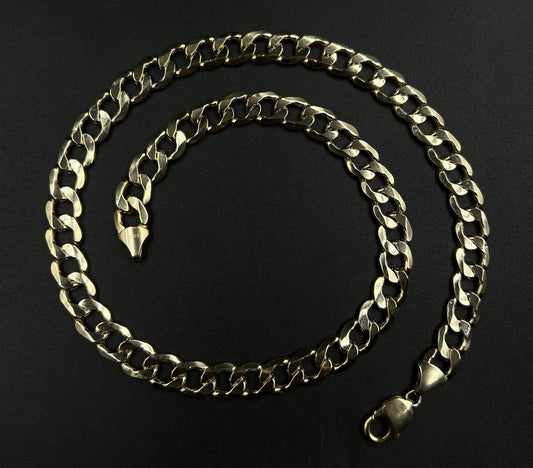 22” 14K Hollow Yellow Gold Diamond Cut Cuban Chain | 43.3g | 11MM | Lobster |