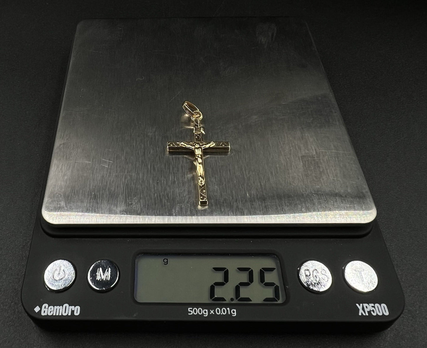 .81” x 1.42” 14K Hollow Yellow Gold Crucifix Pendant | 2.25g | 5MM Bail | Italy