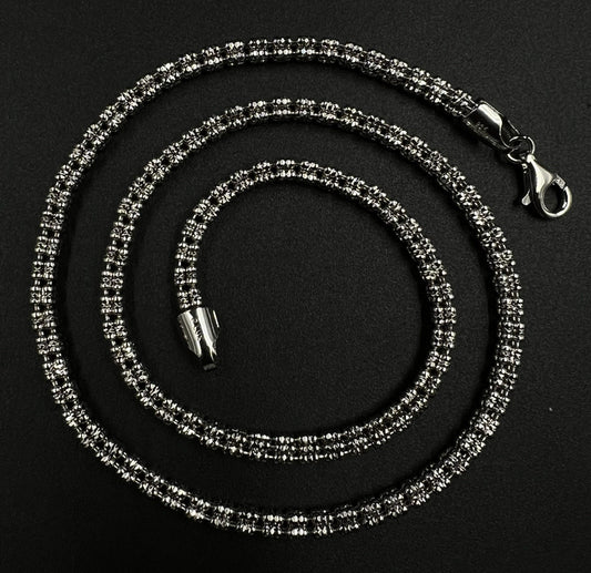 20” 925 Solid Sterling Silver Diamond Cut Ice Rope Chain 28.13g | 4MM | Italy |
