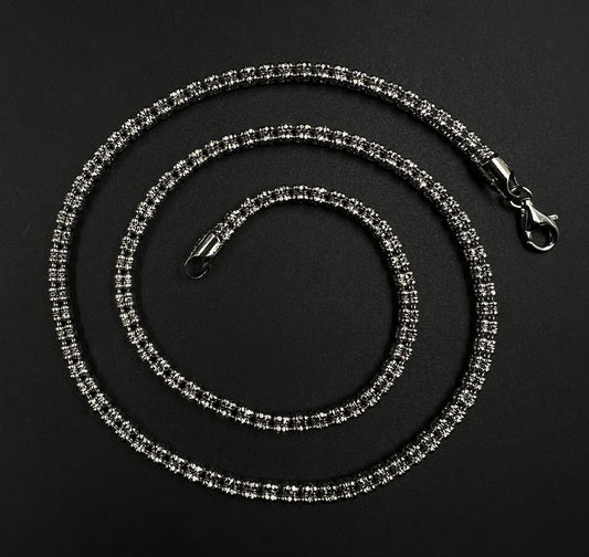 22” 925 Solid Sterling Silver Diamond Cut Ice Rope Chain | 30.79g | 4.7MM Italy