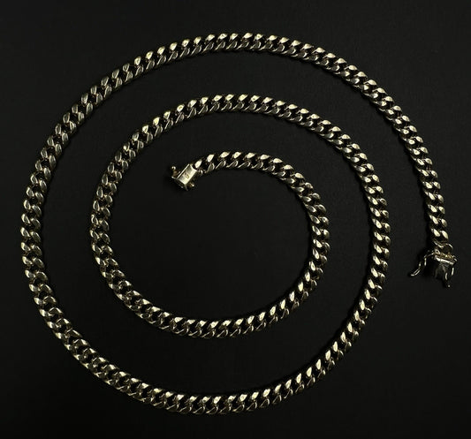 26” 10K Hollow Yellow Gold Diamond Cut Miami Cuban Chain | 22.10g | 6MM | Box |