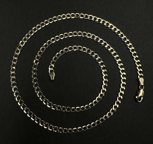 20” 10K Hollow Yellow Gold Diamond Cut Cuban Chain | 4.77g | 3.8MM | Lobster |