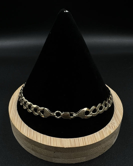 9” 14K Yellow Gold Diamond Cut Cuban Bracelet | 12.3g | 7MM | Italy | Lobster