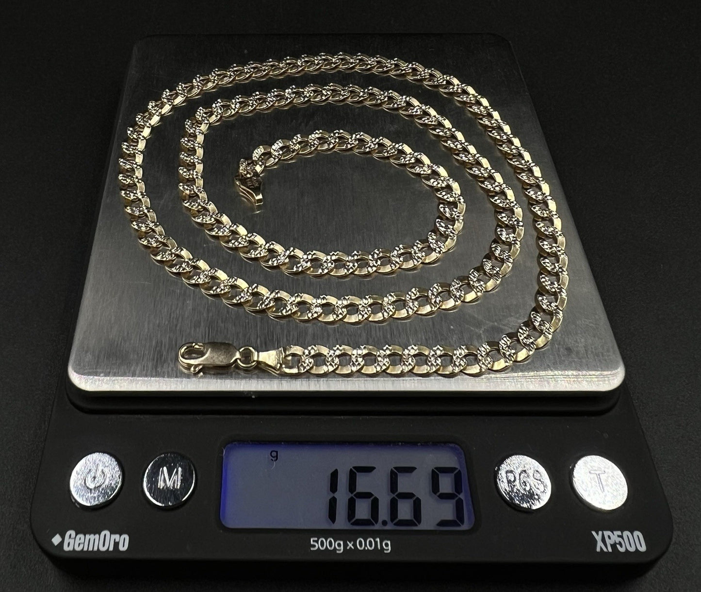 23.5” 10K Semi-Solid Yellow Gold Diamond Cut Cuban Chain | 16.68g | 5.5mm Italy