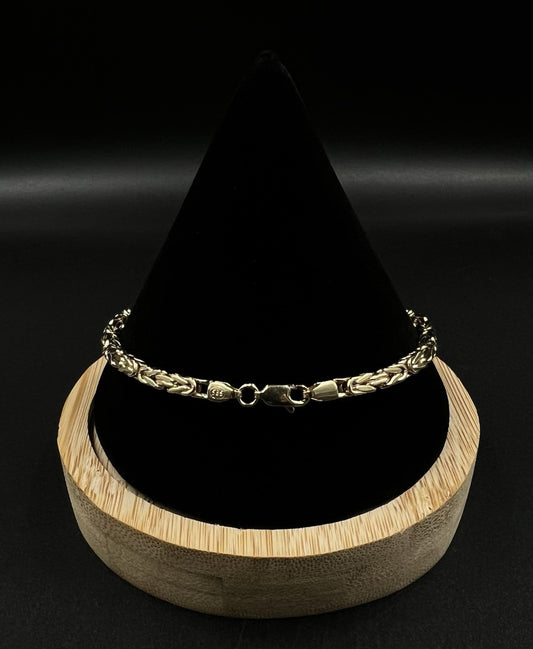 8.5” 14K Hollow Yellow Gold Byzantine Bracelet | 6.67g | 3.5MM | Lobster Clasp |