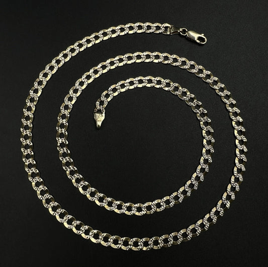 23.5” 10K Semi-Solid Yellow Gold Diamond Cut Cuban Chain | 16.68g | 5.5mm Italy