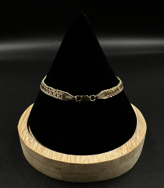 7” 10K Hollow Yellow Gold Rope-Heart-Link Bracelet | 4.54g | 5.6MM | Lobster |