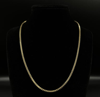 18” 14K Semi-Solid Yellow Gold Box Chain | 6.62g | 2.4mm | Italy | Lobster |