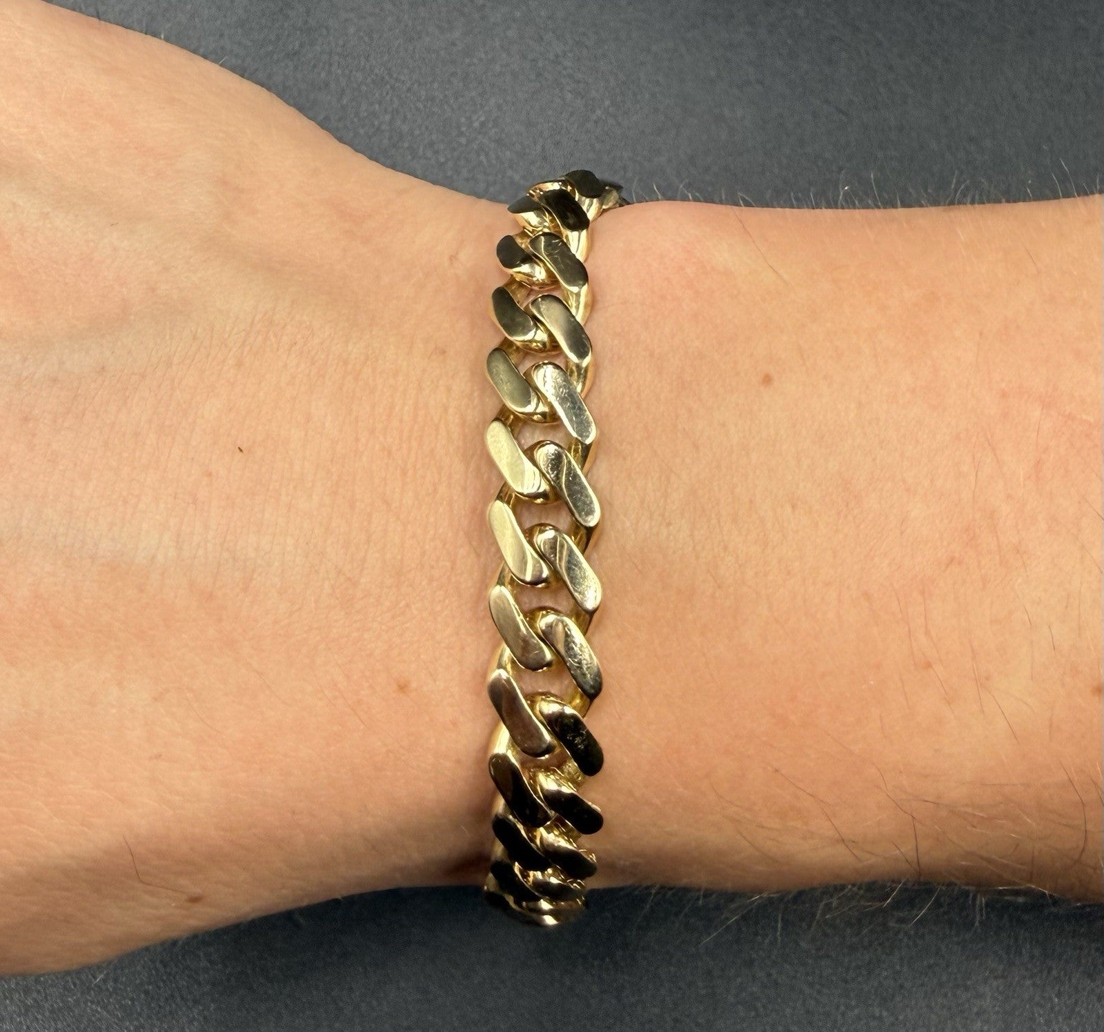 8.25” 14k Hollow Yellow Gold Monaco CZ Clasp