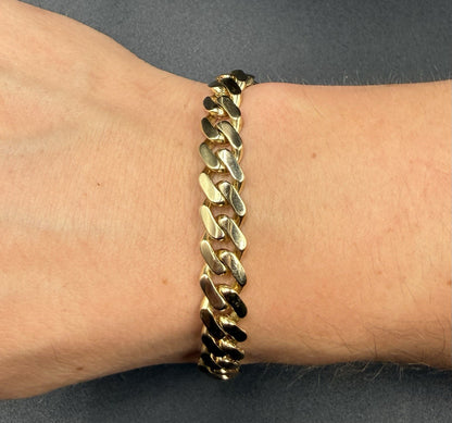 8.25” 14k Hollow Yellow Gold Monaco CZ Clasp