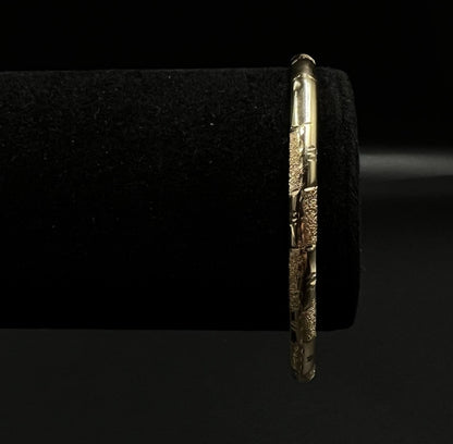 7.25” 14K Hollow Yellow Gold Diamond Cut Bangle Bracelet | 5.70g | 4.7MM | Box |
