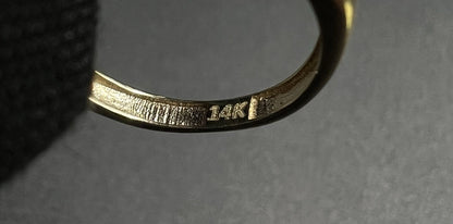 14K Solid Yellow Gold Diamond Cut Mooncut Bead Ring | Size 4.5 | 1.42g |