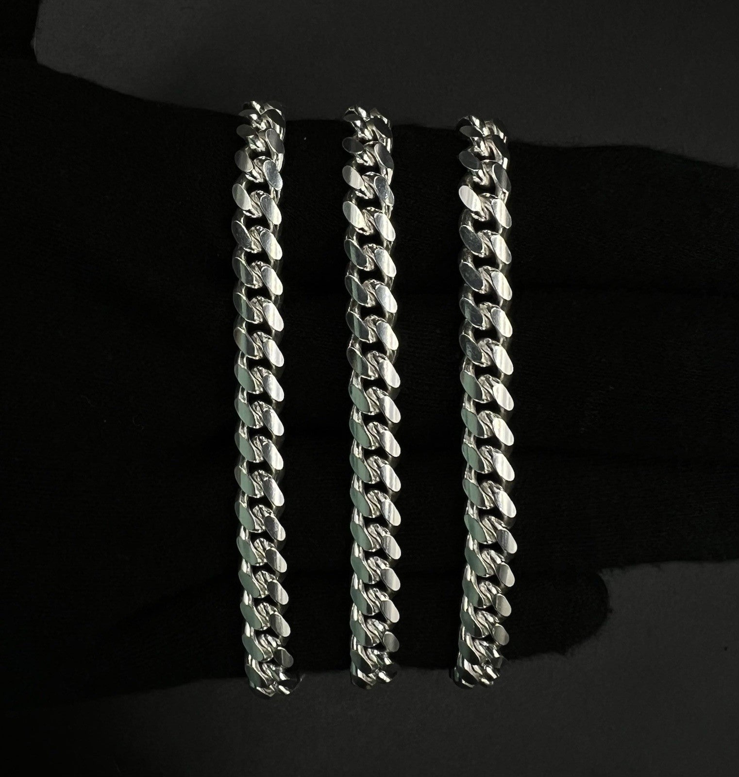 24” 925 Solid Sterling Silver Diamond Cut Miami Cuban Chain 69.65g | 6.8MM Italy