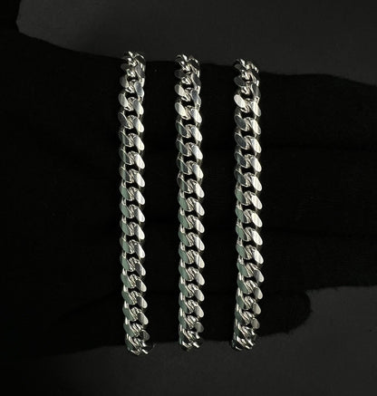 24” 925 Solid Sterling Silver Diamond Cut Miami Cuban Chain 69.65g | 6.8MM Italy
