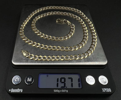 22.25” 14K Solid Yellow Gold Diamond Cut Cuban Chain | 19.7g | 5.6mm | Lobster |
