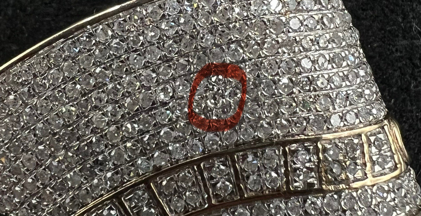 1.28” x 2.52” 10K Semi-Solid Gold Natural Diamond Nefertiti Pendant ~1.5ct 14.5g