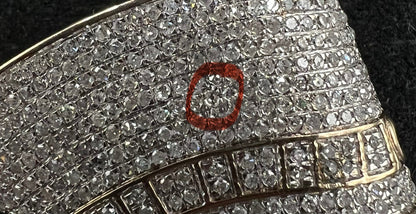 1.28” x 2.52” 10K Semi-Solid Gold Natural Diamond Nefertiti Pendant ~1.5ct 14.5g