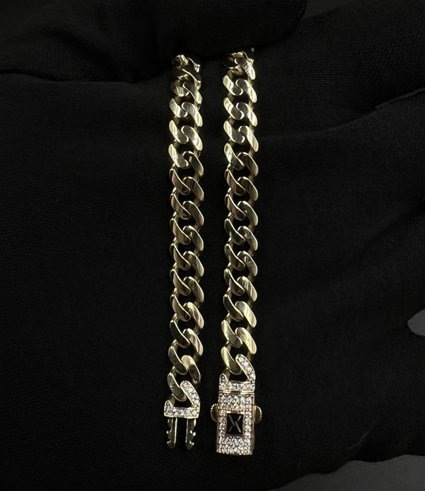 8” 14K Semi-Solid Yellow Gold Monaco Cuban Bracelet 10.17g | 6.7mm CZ Box Clasp